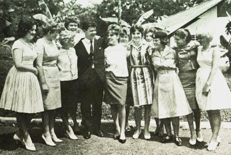 In Hong Kong with members of the Women's Royal Army Corps, 1963